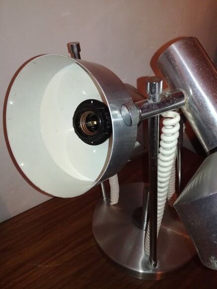 Ceiling luminaire, Wall lamp, stainless steel 1970