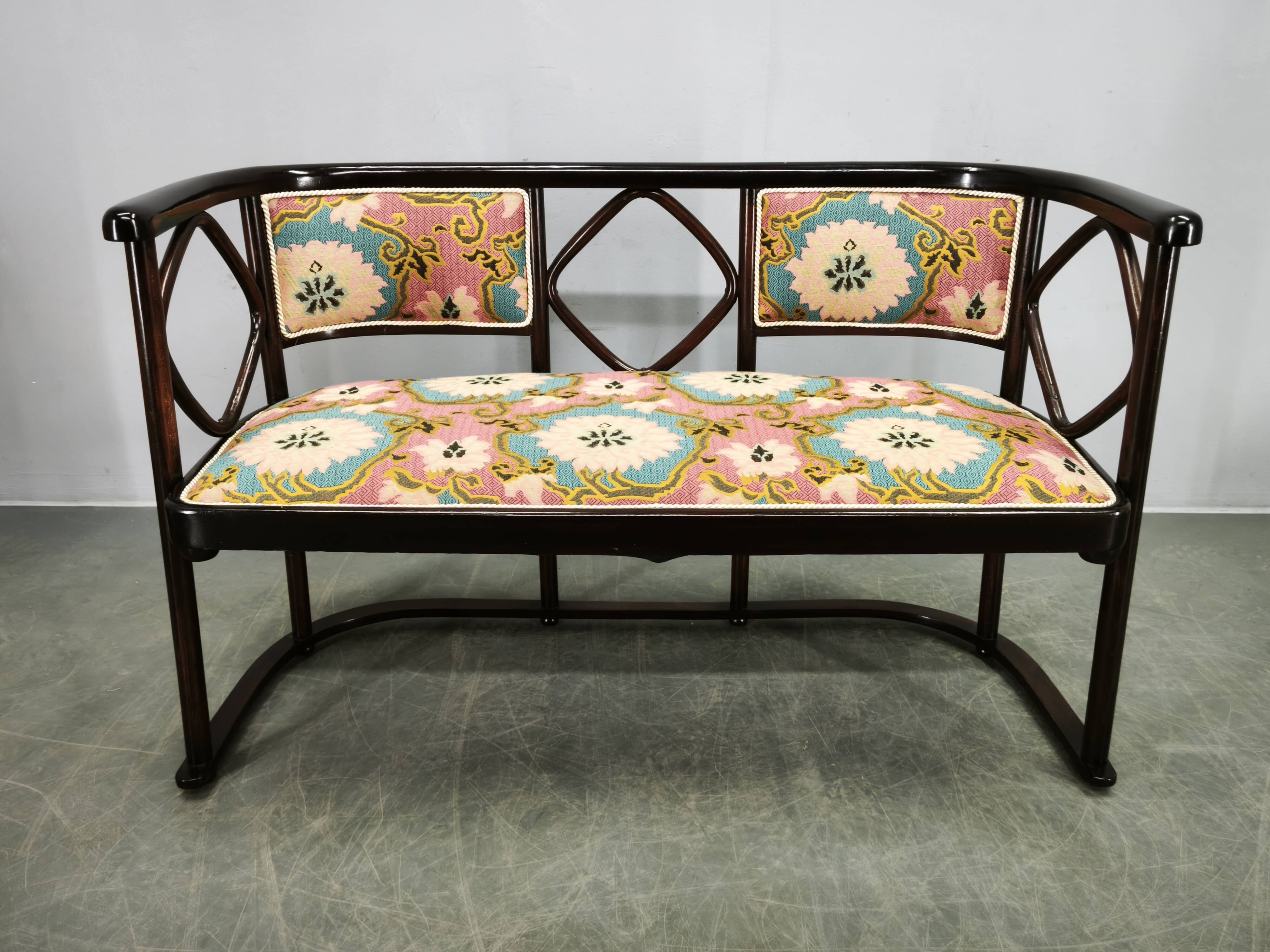Josef Hoffmann Style Fledermaus Art Nouveau Sofa, 1930s