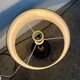 Lampe de table vintage noire avec pied en cuir