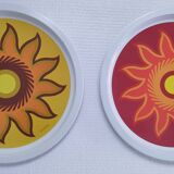Two 70s pop design trays