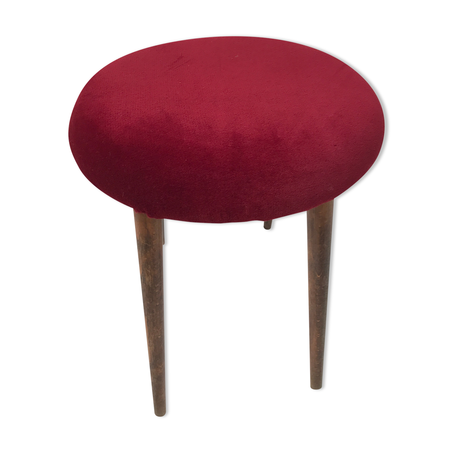 Tabouret de piano tissu velours vintage