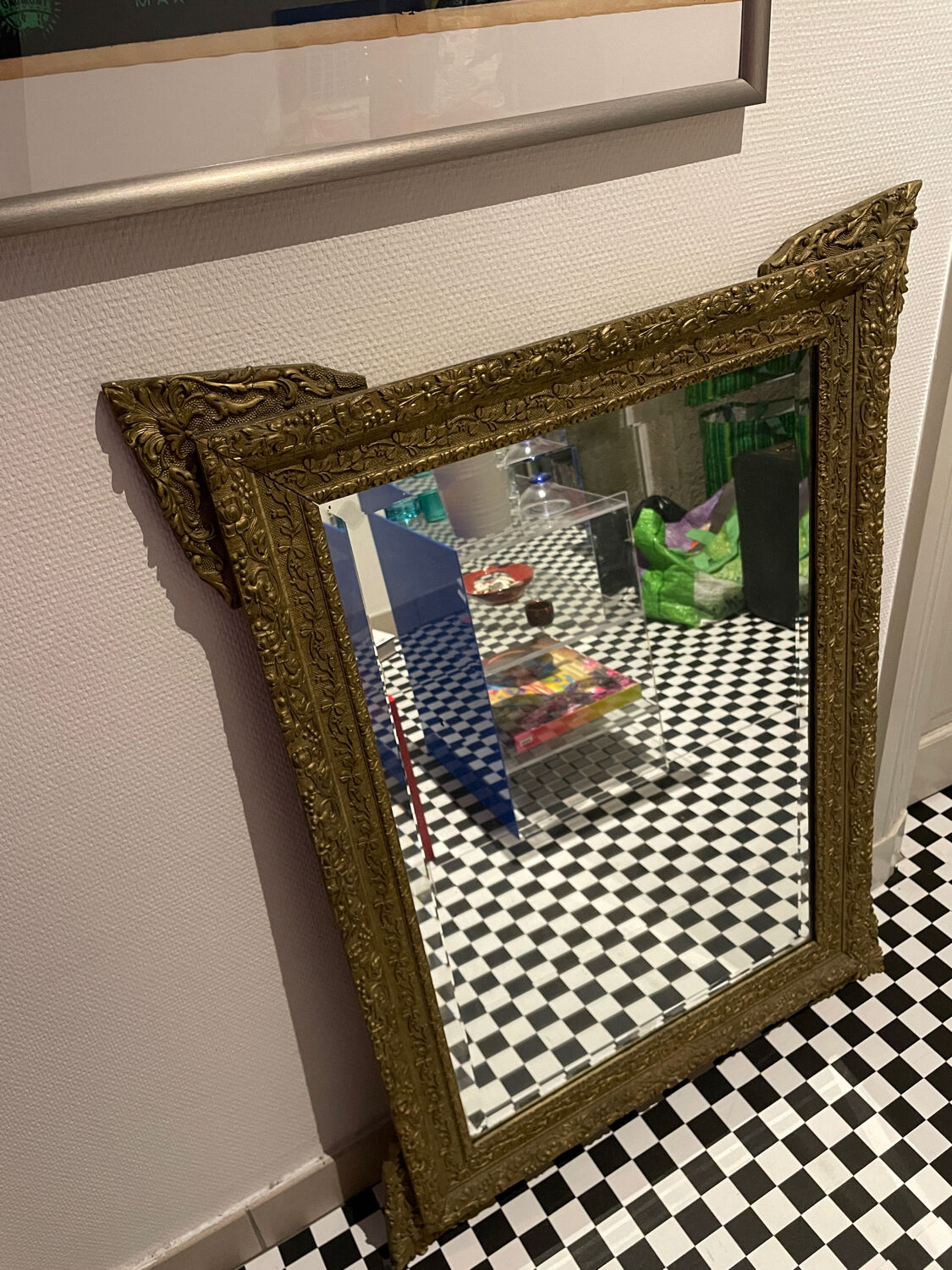 Antique golden mirror of Louis Philippe nineteenth century