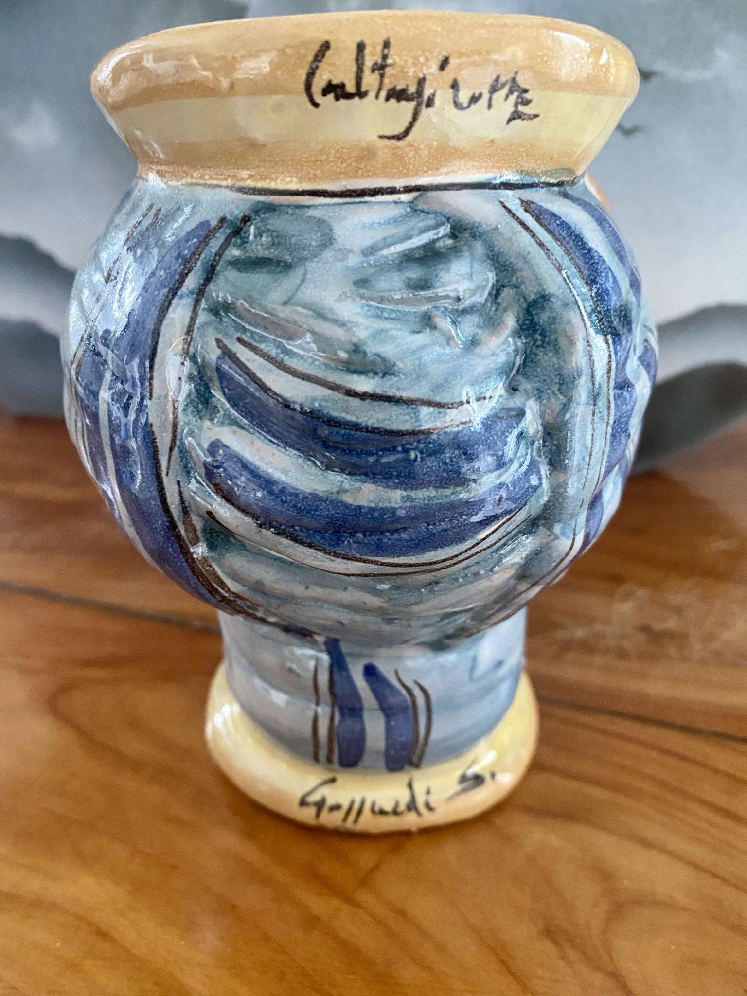 Ceramic Moorish head vase Caltagirone Sicily