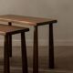 Vintage Oak Nesting Tables (Set of 3) – Rustic Modernist Side Tables, 1970s