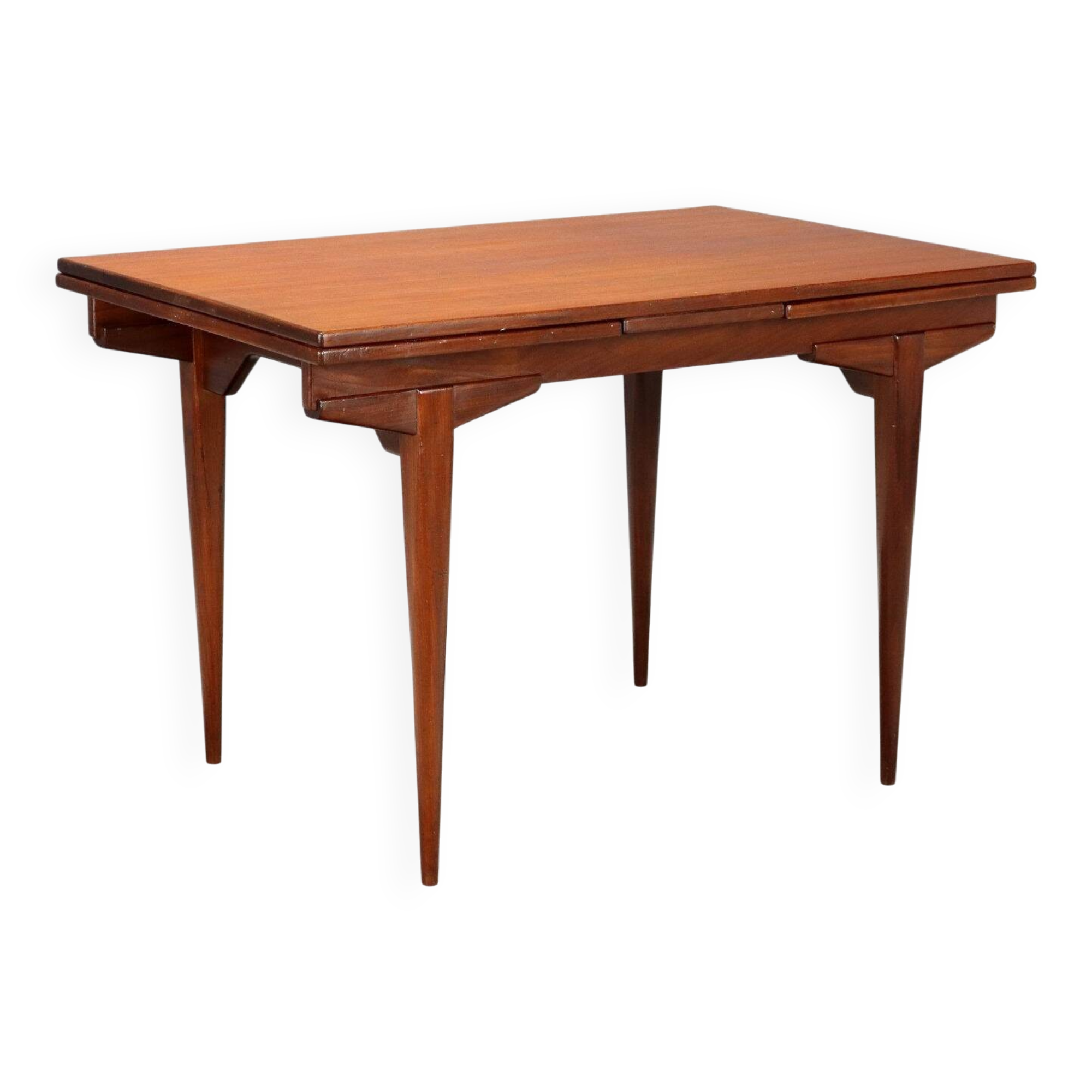 Vintage teak veneer table, Italian design from the 1960s, original