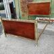 Very pretty old art deco bed 140 x 190 mahogany and gilded brass wood and metal