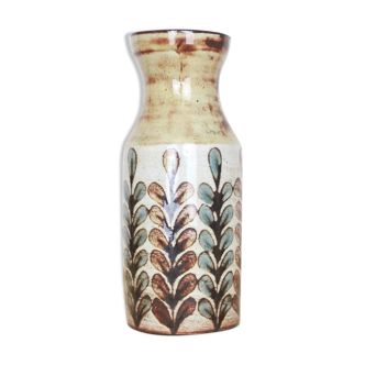 Malarmey ceramic vase in Vallauris, leaf motifs