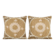 Set of 2 vintage embroidered cushion covers 61x64 cm