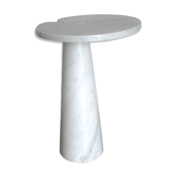 Table basse Angelo Mangiarotti en marbre italien de Carrare, série Eros, Italie années 70