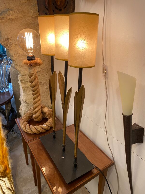 Trio de lampes jonc de mer ''Mis en demeure