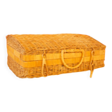 rectangular wicker suitcase