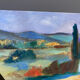 Mediterranean Provencal landscape / expressionist painting / oil painting on wood panel
