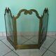 Old solid brass chimney fire barrier, 3 shutters, 2 handles