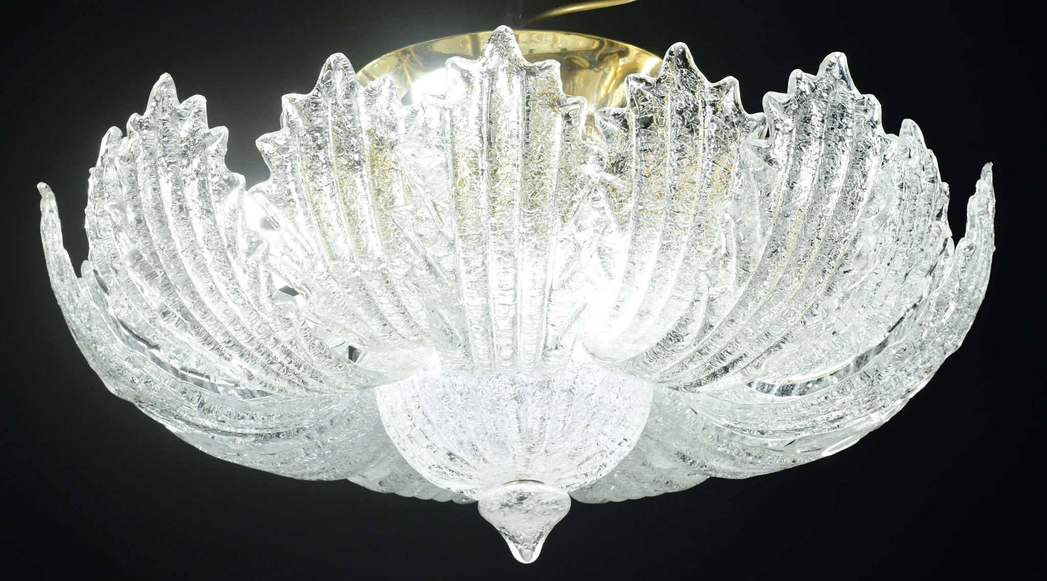Garda, luxury Italian Murano glass ceiling light or flush mount, 1980s