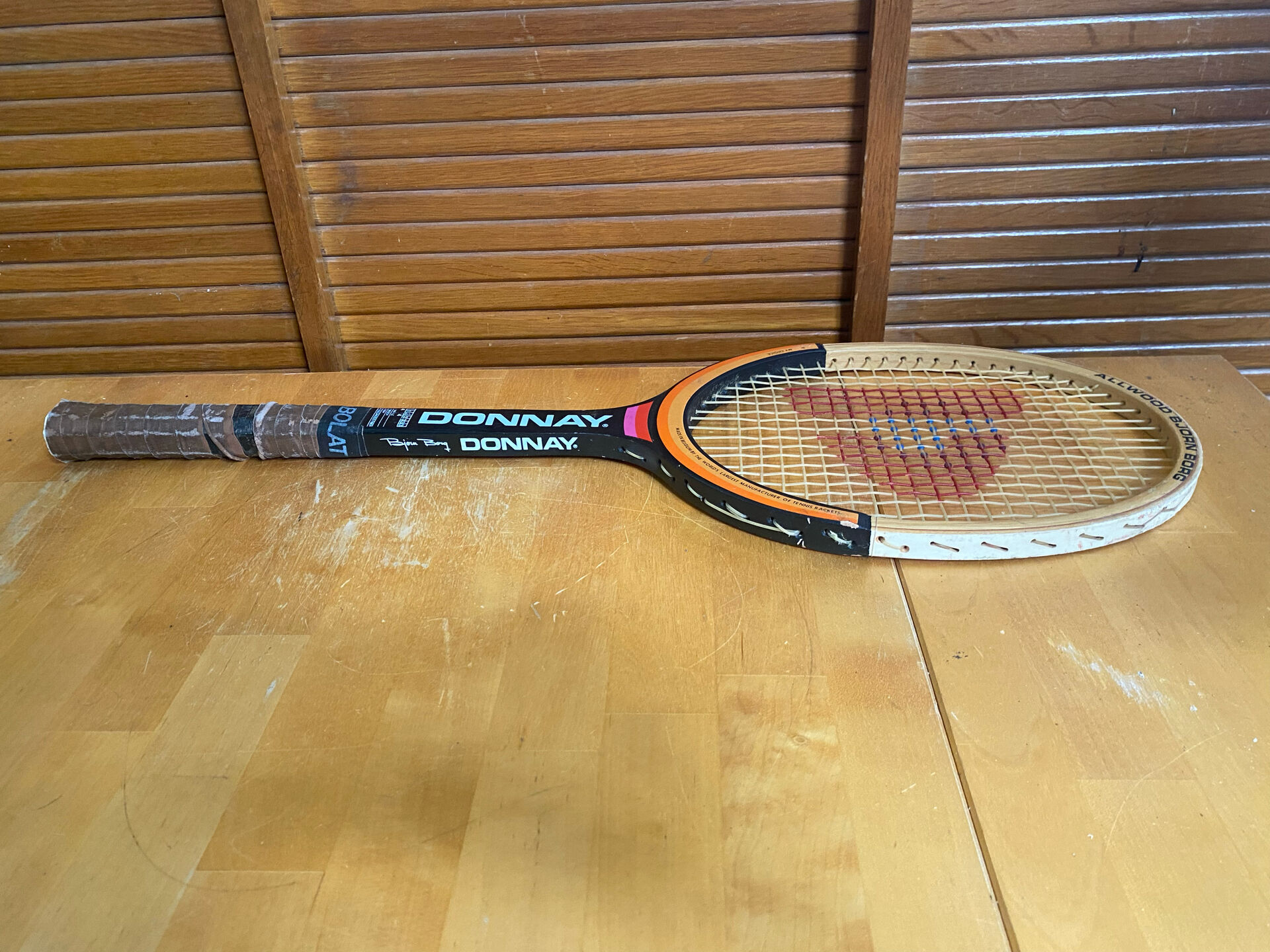 Vintage donnay bjorn borg wooden tennis racket + cover