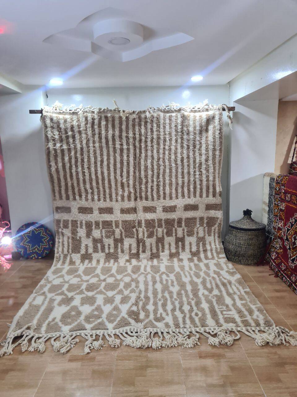 Handmade wool Berber rug 300X200 cm