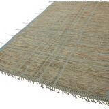Handwoven Turkish Rustic 206 cm x 304 cm Brown Wool Carpet