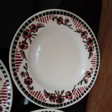 5 Assiettes plates Terre de Fer modèle "Damas" Moulin des Loups et Hamage