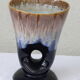 Design vase enamelled ceramic beige and Black Interior turquoise vintage 1960