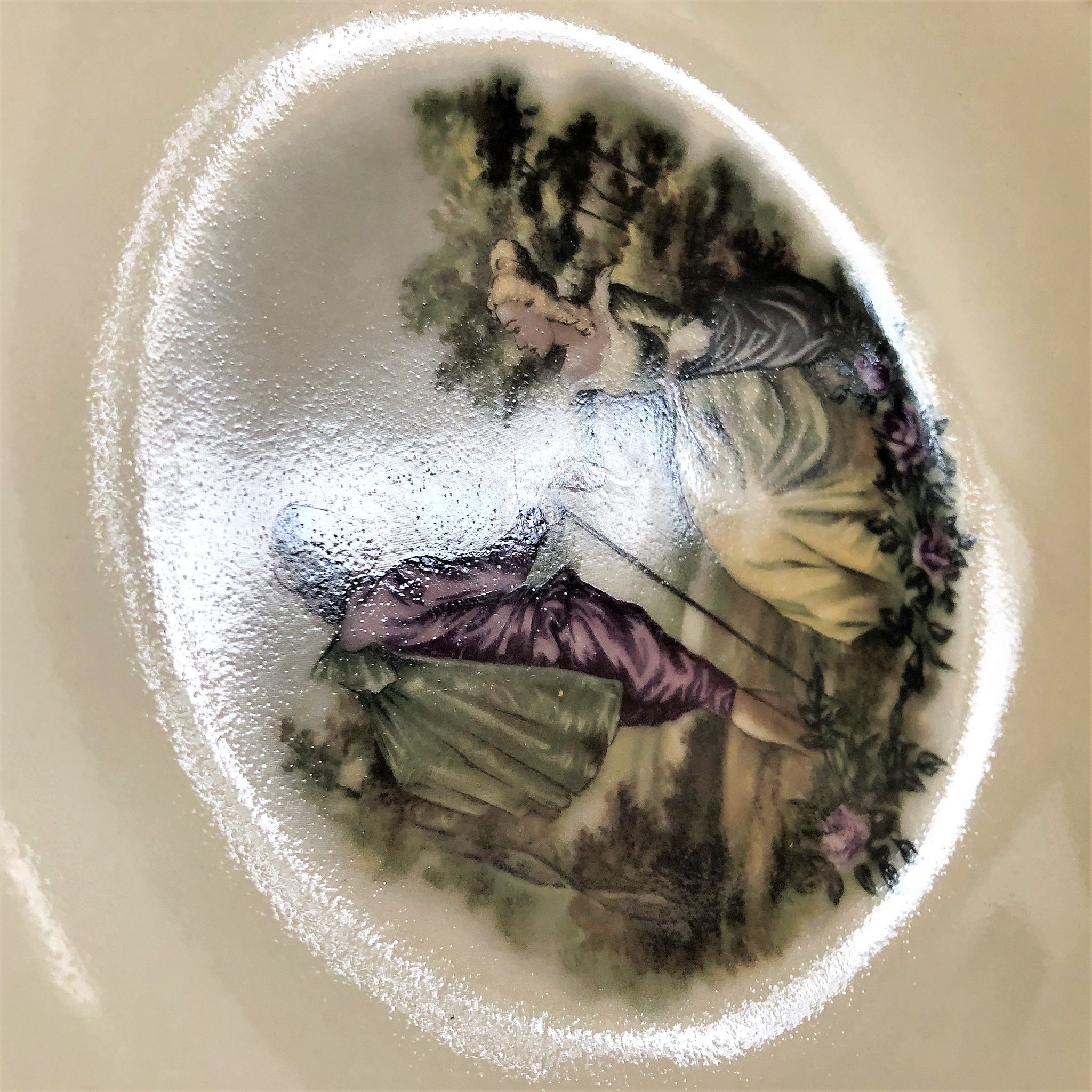 Compotier dish on porcelain piedouche mehun on yevre la gazelle retro