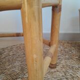 Hexagonal bamboo side table - vintage