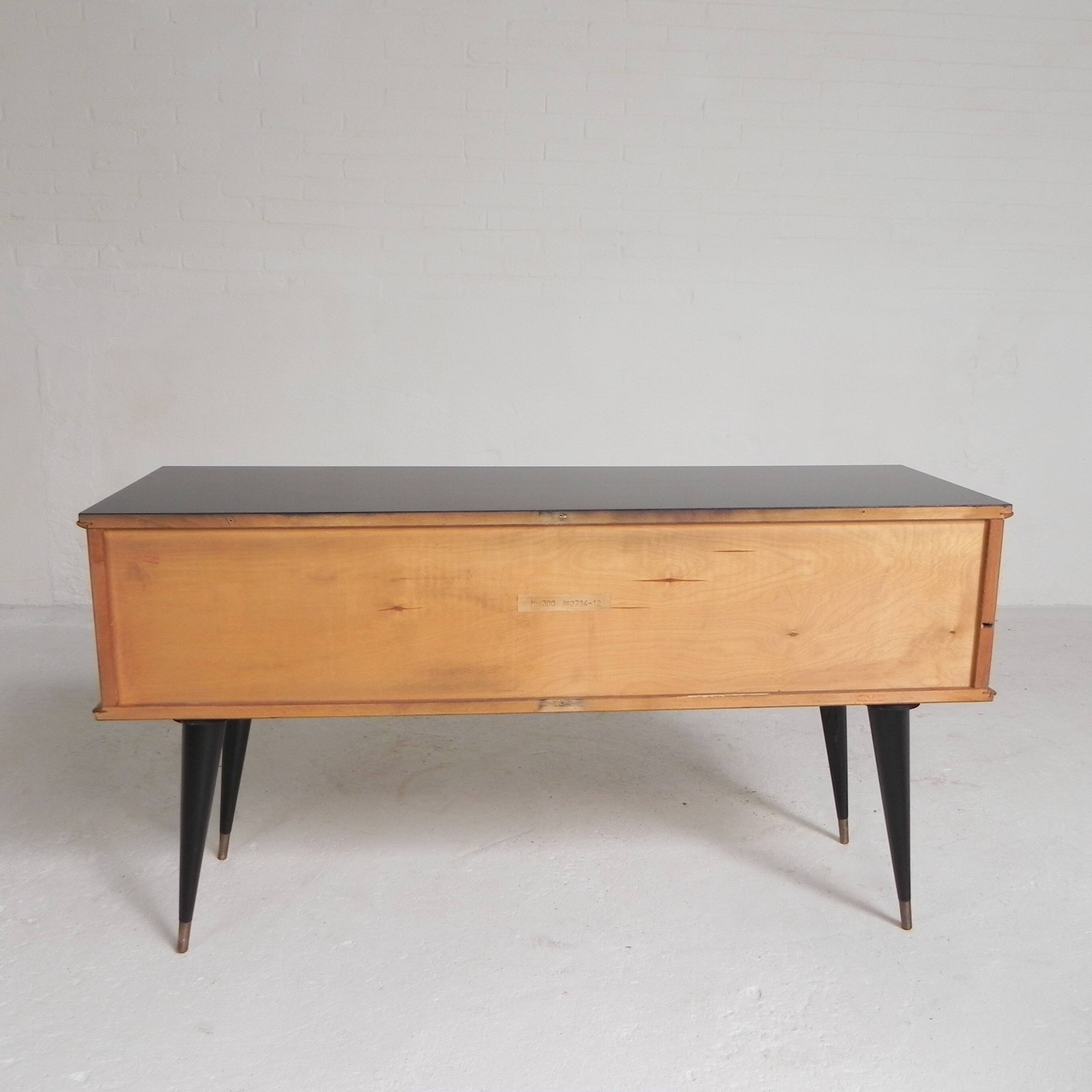 Vintage sideboard with tapered legs, 1950s.