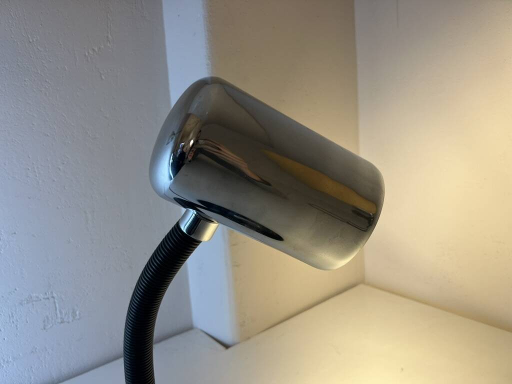 Lampe de table chromée Hillebrand Space Age vintage rétro