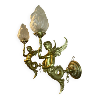 Pair of Napoleon III torch wall sconces