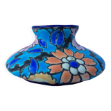 Faience vase and longwy enamels