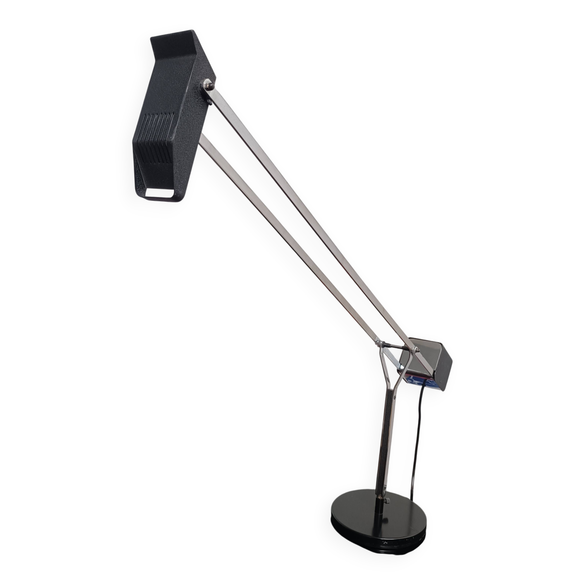 Important Fase Cisne chrome lamp, edition by Fase, 1980s.