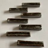 Set of 7 modernist pyrite stoneware potter's knife holders 1970