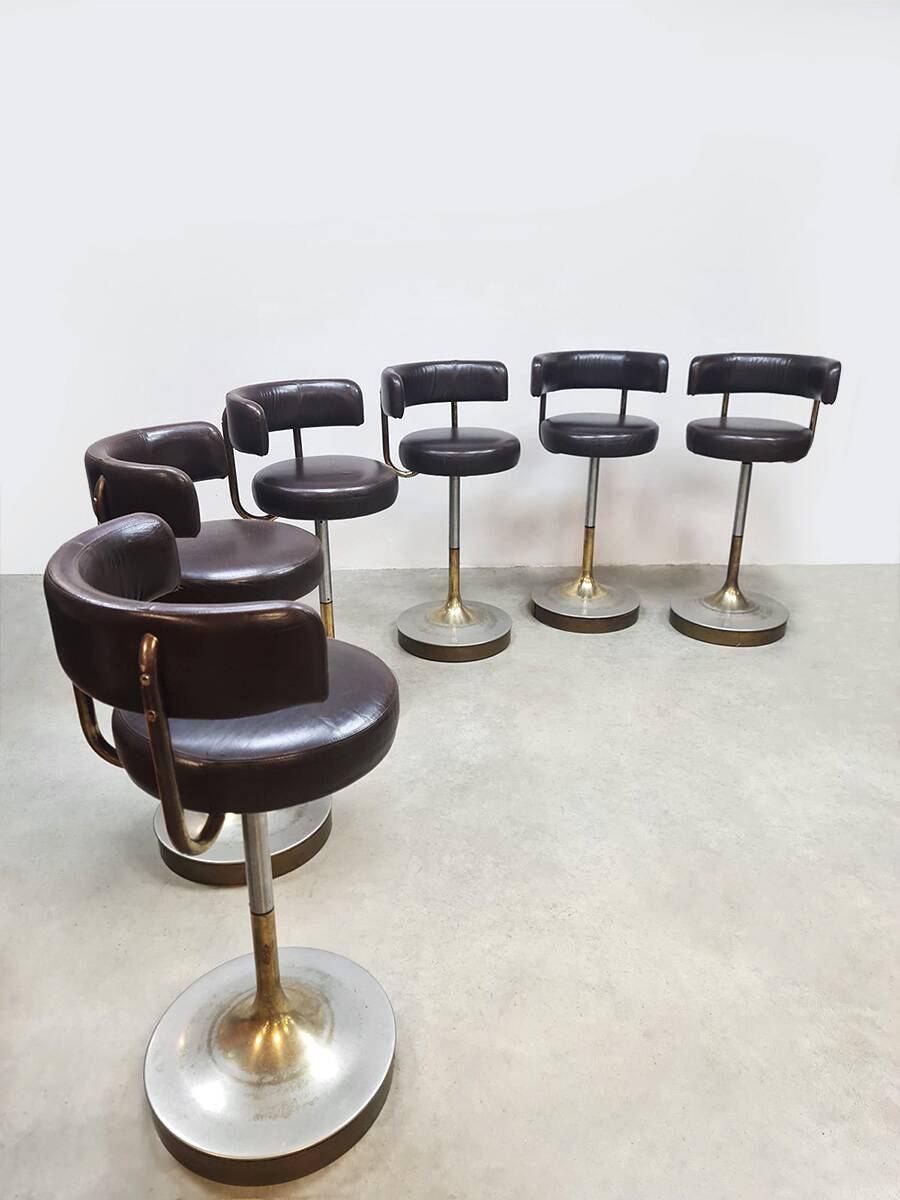 6 tabourets de bar Jupiter vintage par Borje Johanson, Suède