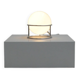White and chrome globe table lamp, 1970s Italy.