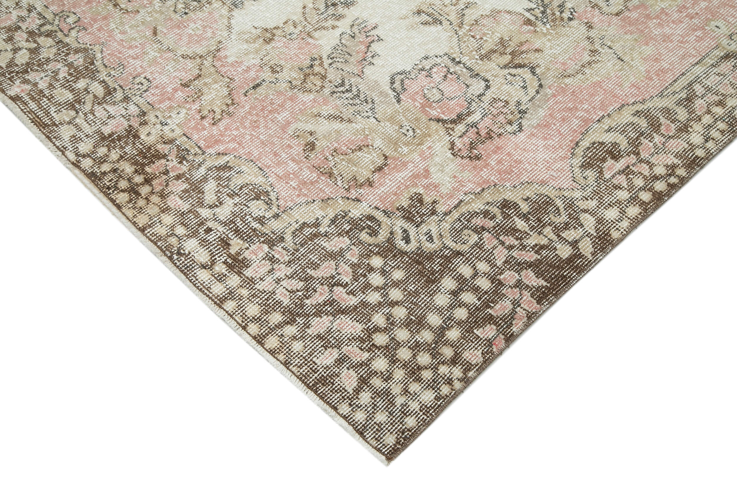 Hand-knotted vintage turkish beige rug 170 cm x 290 cm