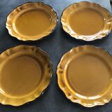 Set of 4 plates in earthenware of haute provence made yellow handmade 24.5 cm