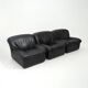 Modular black leather armchairs, 1970s