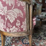 Set of Louis XVI style basket benches, 2 and 3 seats