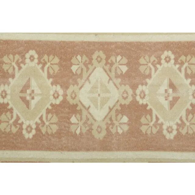 1970s Vintage Turkish Oushak Handmade Wool Cotton Beige Area Rug 153x260