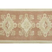 1970s Vintage Turkish Oushak Handmade Wool Cotton Beige Area Rug 153x260