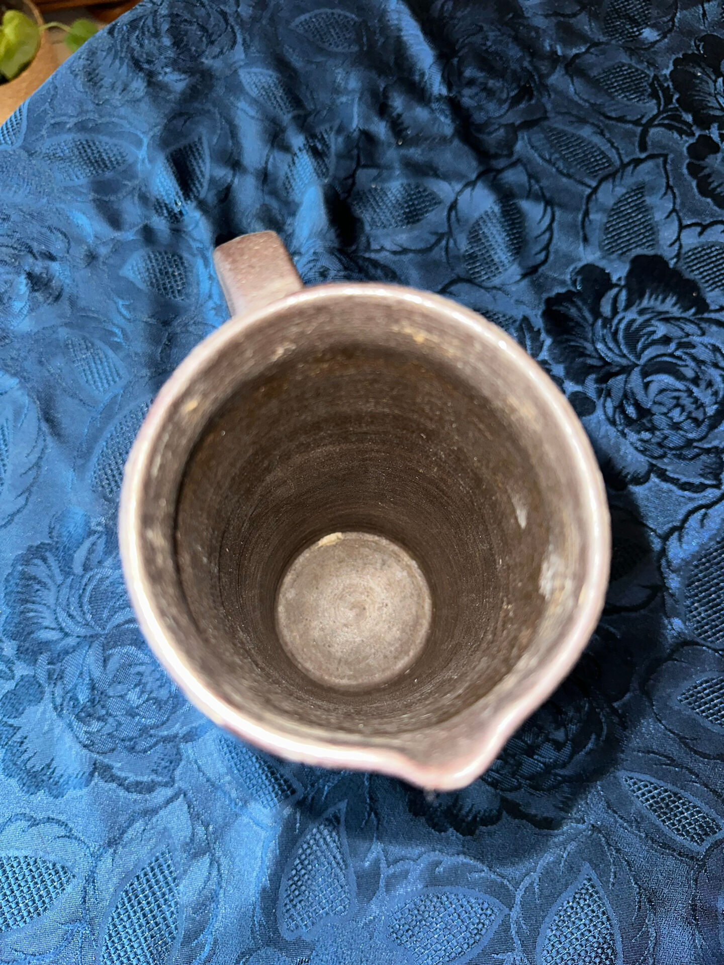 Glazed terracotta pitcher signed jean dubost