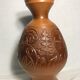 Old terracotta vase carved interior black vintage