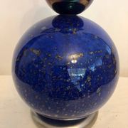 Vintage blue and gold blown glass lamp from the 80s/90s