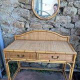 Rattan desk/console circa 1960
