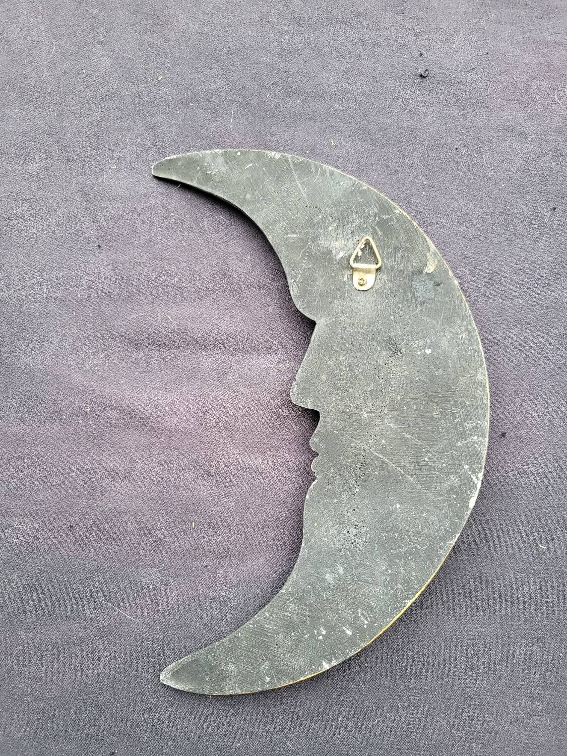 Crescent moon, vintage wood