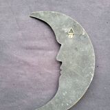 Crescent moon, vintage wood