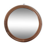 Miroir rond en rotin