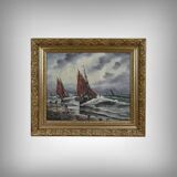 Tableau "Fishing Memory" signed L. Henry – late 19th century