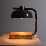 Travertine and chromed metal table lamp by Paolo Salvi, 1960s