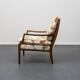 Restored 1960s armchair, floral pattern, two available.