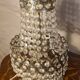 Lampe bronze et laiton de table 40x20 a pampilles cristal verre 1940 a 50